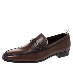 Tod's Brown Leather Horsebit Slip On Loafers Mens Shoes Size US 10.5